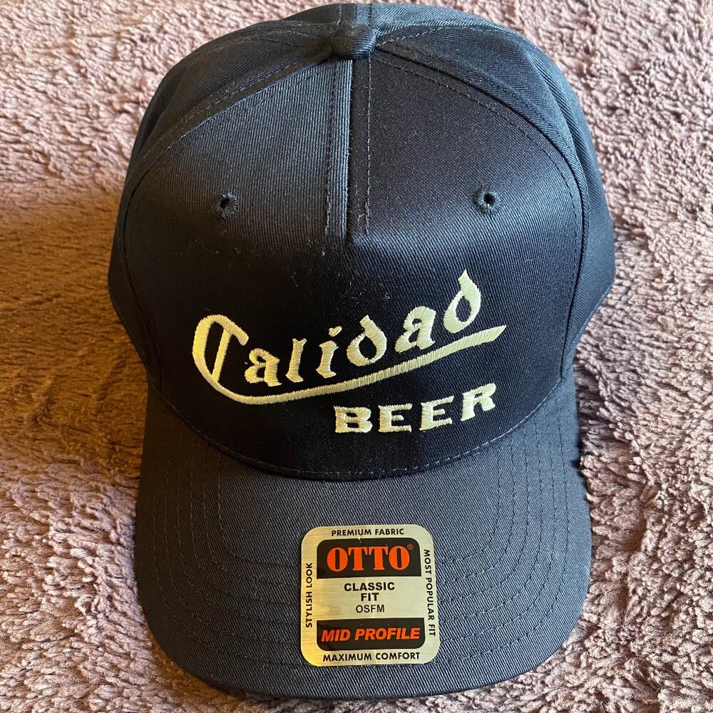 *BRAND NEW* Calidad Beer Hat Snapback Cap Navy Blue Mexican Cerveza